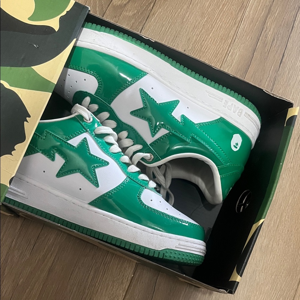 Bape Sneakers in Green and White
